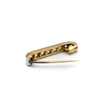 14K Gold Platinum Topped Old Mine Cut Diamond Bar Pin Brooches, Pins Kirsten's Corner