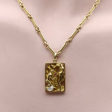 14K Gold Figural Adam and Eve Pendant with Ruby and Pearl Pendant Kirsten's Corner