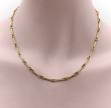 14K Gold Signature Handmade Dog Bone Link Chain Necklace with Heart Clasp Chain Kirsten's Corner