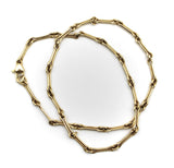 14K Gold Signature Handmade Dog Bone Link Chain Necklace with Heart Clasp Chain Kirsten's Corner