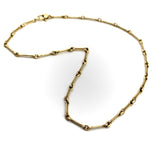 14K Gold Signature Handmade Dog Bone Link Chain Necklace with Heart Clasp Chain Kirsten's Corner