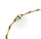 14K Gold Signature Handmade Dog Bone Link Chain Necklace with Heart Clasp Chain Kirsten's Corner