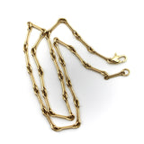 14K Gold Signature Handmade Dog Bone Link Chain Necklace with Heart Clasp Chain Kirsten's Corner