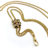 Victorian 15K Gold Chain with Enamel Slide and Dog Clip Chain Kirsten's Corner