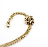 Victorian 15K Gold Chain with Enamel Slide and Dog Clip Chain Kirsten's Corner