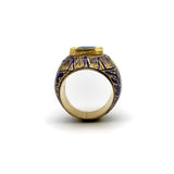 Indian 22K Gold Enamel and Blue Quartz Ring Ring Kirsten's Corner