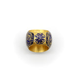 Indian 22K Gold Enamel and Blue Quartz Ring Ring Kirsten's Corner