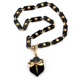 14K Rose Gold and Onyx Mourning Chain and Locket Necklaces, Pendants Kirsten's Corner