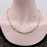 Signature Victorian Inspired 14K Gold Paper Clip Link Chain Kirsten's Corner