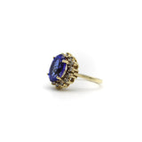 Vintage 14K Gold Tanzanite and Diamond Halo Ring by LeVian ring Kirsten's Corner Jewelry