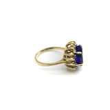 Vintage 14K Gold Tanzanite and Diamond Halo Ring by LeVian ring Kirsten's Corner Jewelry