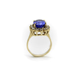 Vintage 14K Gold Tanzanite and Diamond Halo Ring by LeVian ring Kirsten's Corner Jewelry