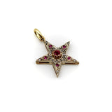 14K Gold and Silver Ruby and Diamond Star Pendant Pendant, Charm Kirsten's Corner