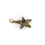 14K Gold and Silver Ruby and Diamond Star Pendant Pendant, Charm Kirsten's Corner