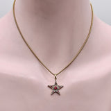 14K Gold and Silver Ruby and Diamond Star Pendant Pendant, Charm Kirsten's Corner