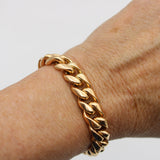Vintage 18K Gold Heavy Puffy Curb Link Bracelet Bracelet Kirsten's Corner