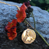 14K Gold Lady of the Water Signature Medallion Pendant, Charm Kirsten's Corner