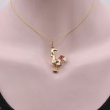 Portuguese 19.2 K Gold Rooster Charm With Enamel Pendant, Charm Kirsten's Corner