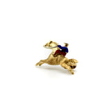 18K Gold Edwardian Jockey Pin with Enamel Details Brooches, Pins Kirsten's Corner