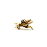 18K Gold Edwardian Jockey Pin with Enamel Details Brooches, Pins Kirsten's Corner