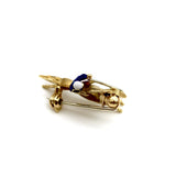 18K Gold Edwardian Jockey Pin with Enamel Details Brooches, Pins Kirsten's Corner