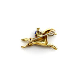 18K Gold Edwardian Jockey Pin with Enamel Details Brooches, Pins Kirsten's Corner