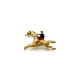 18K Gold Edwardian Jockey Pin with Enamel Details Brooches, Pins Kirsten's Corner