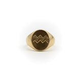 18K Gold Jean Després Art Deco Zodiac Signet Ring Ring Kirsten's Corner