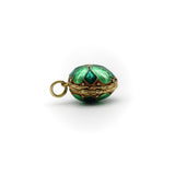 Gilt Silver Enameled Egg Locket with Hidden Cherub Pendant Kirsten's Corner