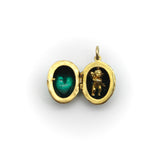 Gilt Silver Enameled Egg Locket with Hidden Cherub Pendant Kirsten's Corner