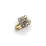 18K Gold and Platinum Old Mine Cut Cobblestone Ring Ring Kirsten's Corner
