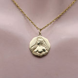 14K Gold Lady of the Water Signature Medallion Pendant, Charm Kirsten's Corner