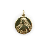 14K Gold Lady of the Water Signature Medallion Pendant, Charm Kirsten's Corner
