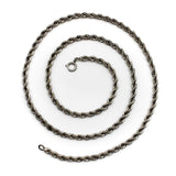 Long Sterling Silver Diamond-Cut Rope Chain Chain Kirsten's Corner