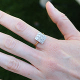 18K Gold and Platinum Old Mine Cut Cobblestone Ring Ring Kirsten's Corner