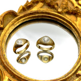 14K Gold Victorian Old Mine Cut Diamond Gypsy Ring Rings Kirsten's Corner