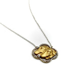 18K Gold and Platinum Edwardian Wolfhound Necklace Necklace Kirsten's Corner