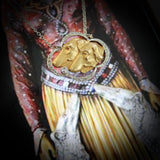 18K Gold and Platinum Edwardian Wolfhound Necklace Necklace Kirsten's Corner