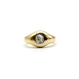 14K Gold Victorian Old Mine Cut Diamond Gypsy Ring Rings Kirsten's Corner