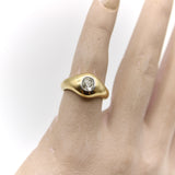 14K Gold Victorian Old Mine Cut Diamond Gypsy Ring Rings Kirsten's Corner