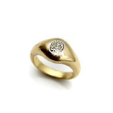 14K Gold Victorian Old Mine Cut Diamond Gypsy Ring Rings Kirsten's Corner