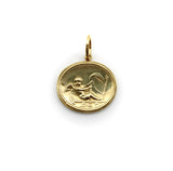 14K Gold Signature Classical Revival Cupid Medallion Pendant, Charm Kirsten's Corner