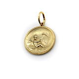 14K Gold Signature Classical Revival Cupid Medallion Pendant, Charm Kirsten's Corner