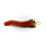 18K Gold Cap Victorian Organic Form Coral Pendant Pendant, Charm Kirsten's Corner