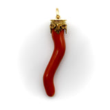 18K Gold Cap Victorian Organic Form Coral Pendant Pendant, Charm Kirsten's Corner