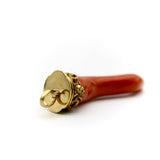 18K Gold Cap Victorian Organic Form Coral Pendant Pendant, Charm Kirsten's Corner
