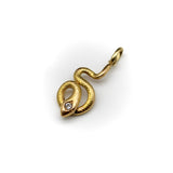 Early Victorian 14K Gold Snake Pendant With Old Mine Cut Diamond Pendant, Charm Kirsten's Corner