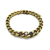 14K Gold Edwardian Graduated Bracelet with Three Stones Bracelet Kirsten's Corner