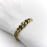 14K Gold Edwardian Graduated Bracelet with Three Stones Bracelet Kirsten's Corner