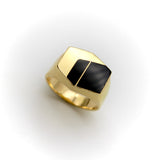 14K Vintage Inlaid Onyx and Gold Ring Ring Kirsten's Corner